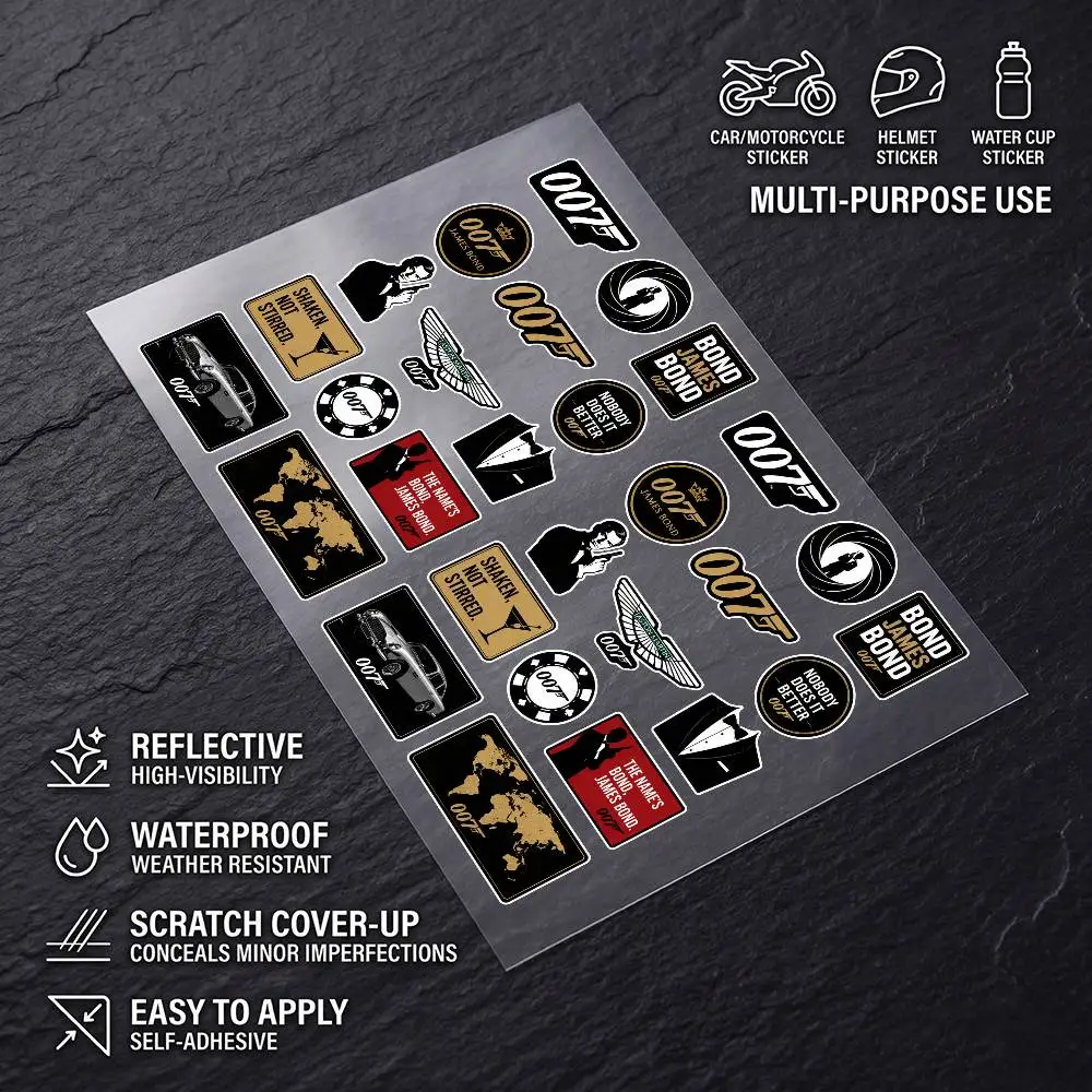007 Universal Multi-Purpose Reflective Stickers Scratch Conceal For Auto Bike Helmet Mug Fridge Decoration