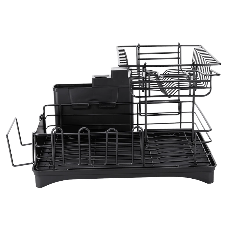 Space Saving Metal Large Capacity Multi-functional Double-tier Kitchen Organizer Dish Drying Rack Storage Rack organization