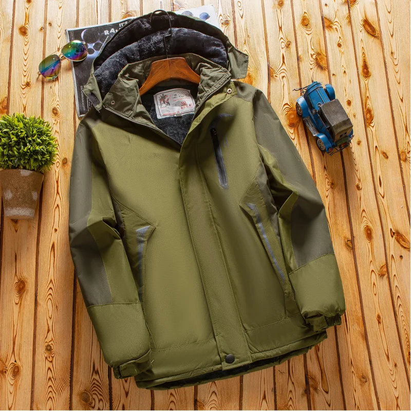 

Thiened Fce Cotton Jaet Men's Outdoor Workwear Spring Autumn Lightweight down Jaet Stand Fit Busin Casual