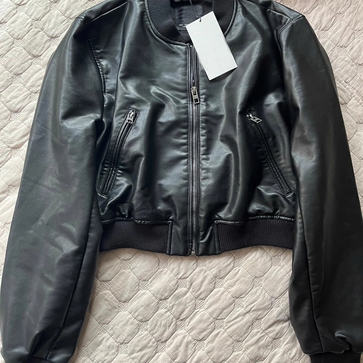Fall New Women's Faux Leather Pilot Jacket Coat Straight Cut Short Length Windproof Ladies Fashion Spring 2025