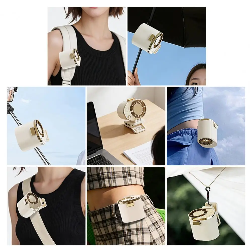 Portable Waist Fan Powerful Portable Clip Fan Summer Cooling Device Ceiling Fan for Travel Camping Outdoor