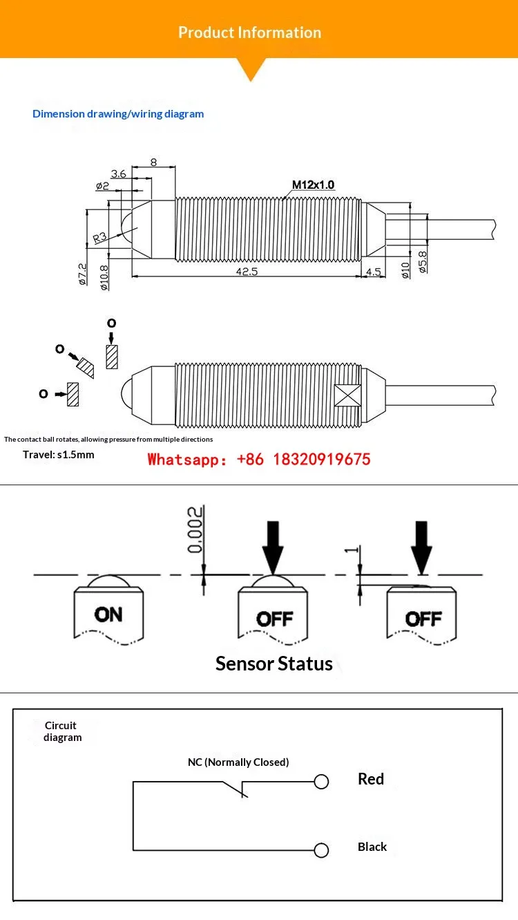 Cyclmotion CNC CSM12RB H-precision sensors detect product bumps, indexing, rotating grooves, cut surfaces, film thickness, etc.