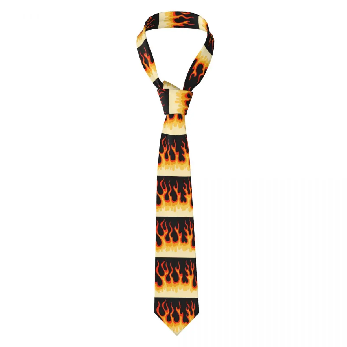 Custom Red Classic Racing Flames Neck Ties Men Hot Fire Mens Silk Tie For Father's Day