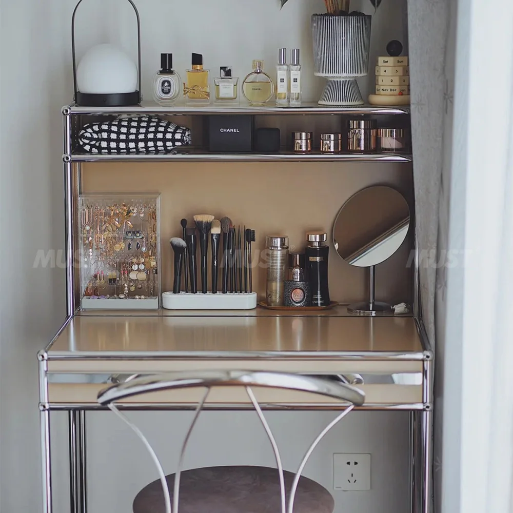 Modular Cabinet Free Combination Dressing Table Stainless Steel Metal Storage Cabinet Suitable for Bedroom/living Room