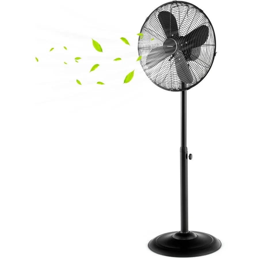 

Metal Pedestal Fan 16-inch Quiet High Velocity 75 Oscillating Standing Fan with Height Adjustable 3 Wind Speed 4 Blades Widespr