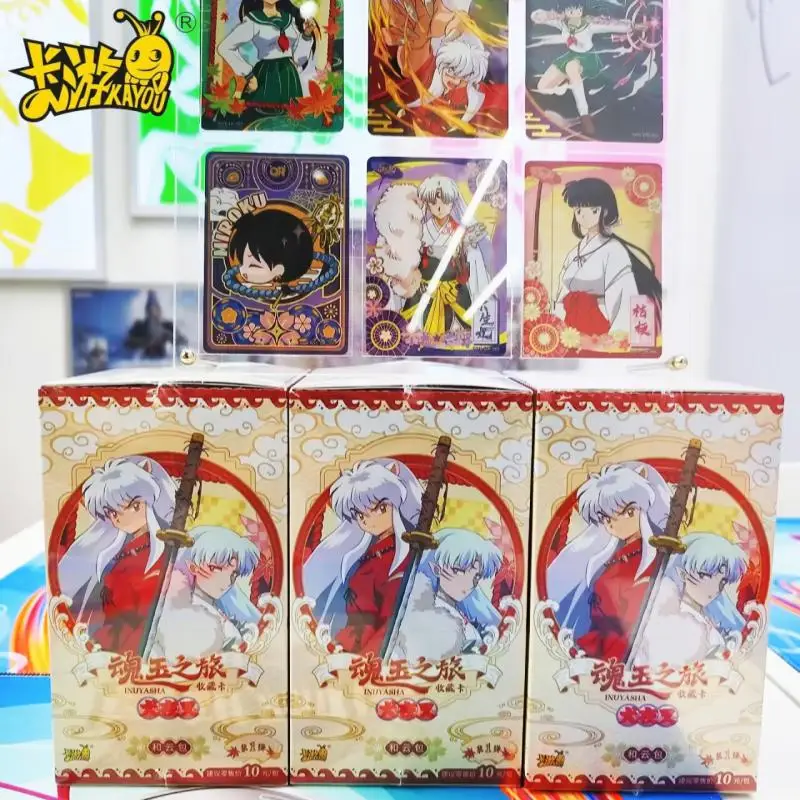 Kayou genuíno cartão inuyasha alma jade viagem jogo coleção cartão animação dos desenhos animados periféricos brinquedos das crianças presente