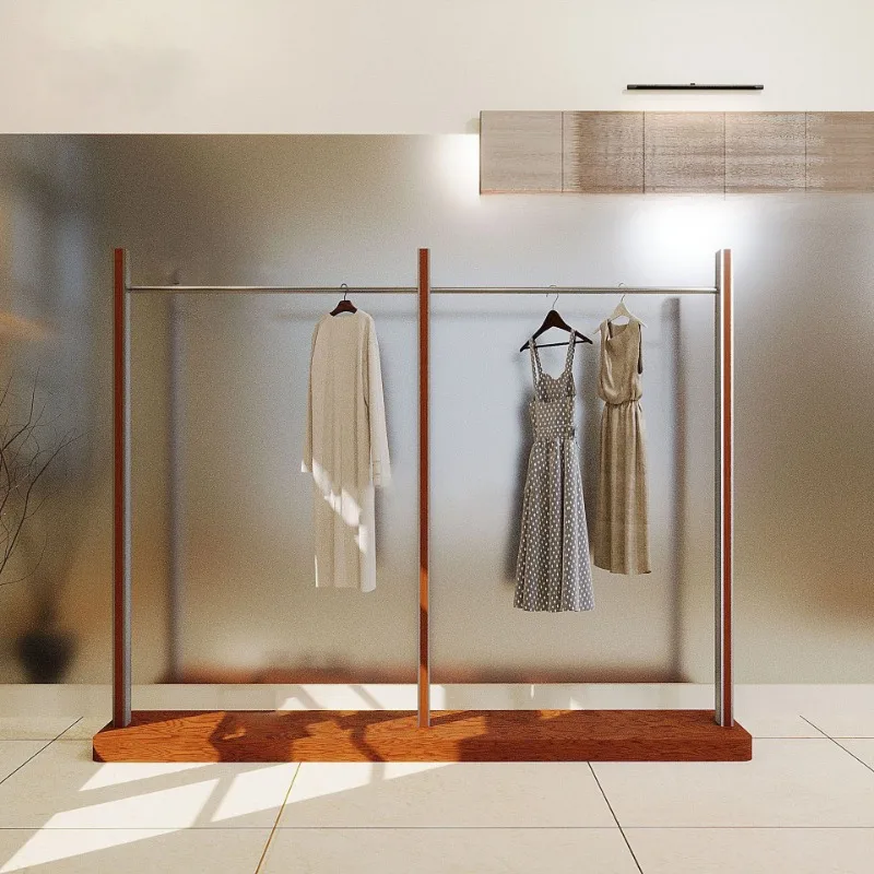 

Напольные вешалки из массива дерева, специальные стеллажи для демонстрации одежды для мужских и женских магазинов одежды из орехового дерева.