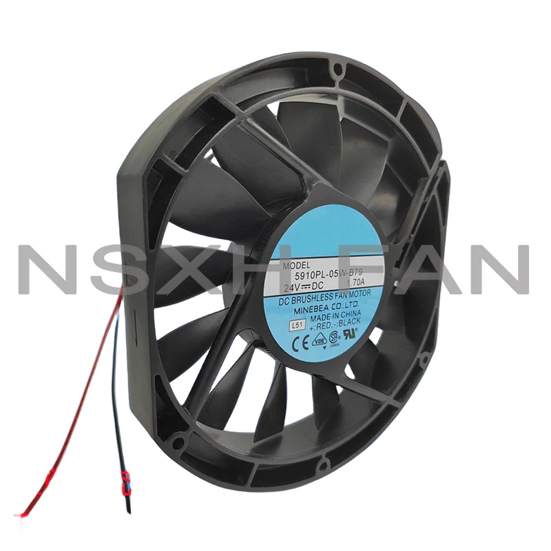 L51 5910PL-05W-B79 24V 1.70A 170x150mm พัดลมทำความเย็นเซิร์ฟเวอร์3สาย