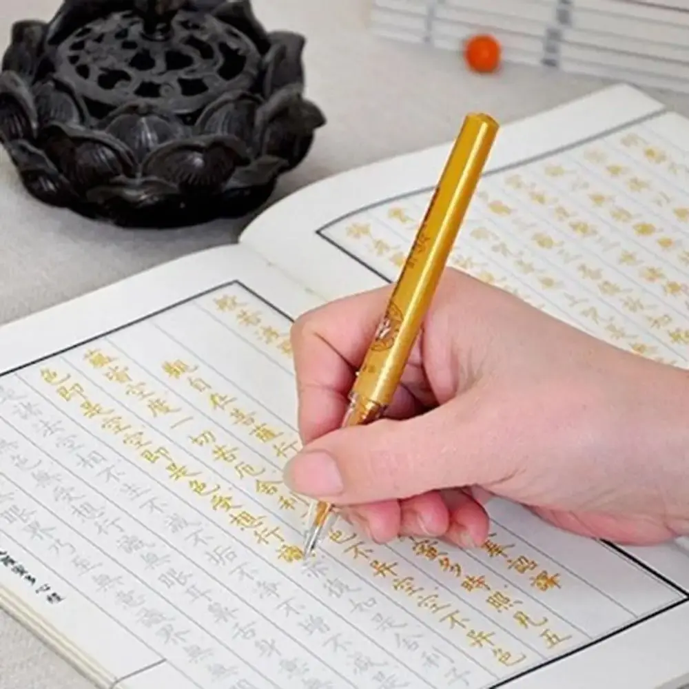 

100/20 pcs 0.7mm Glitter Gold Pen Refills Large Capacity Smooth Scripture Copying Pen Refills Thick Tip Temple
