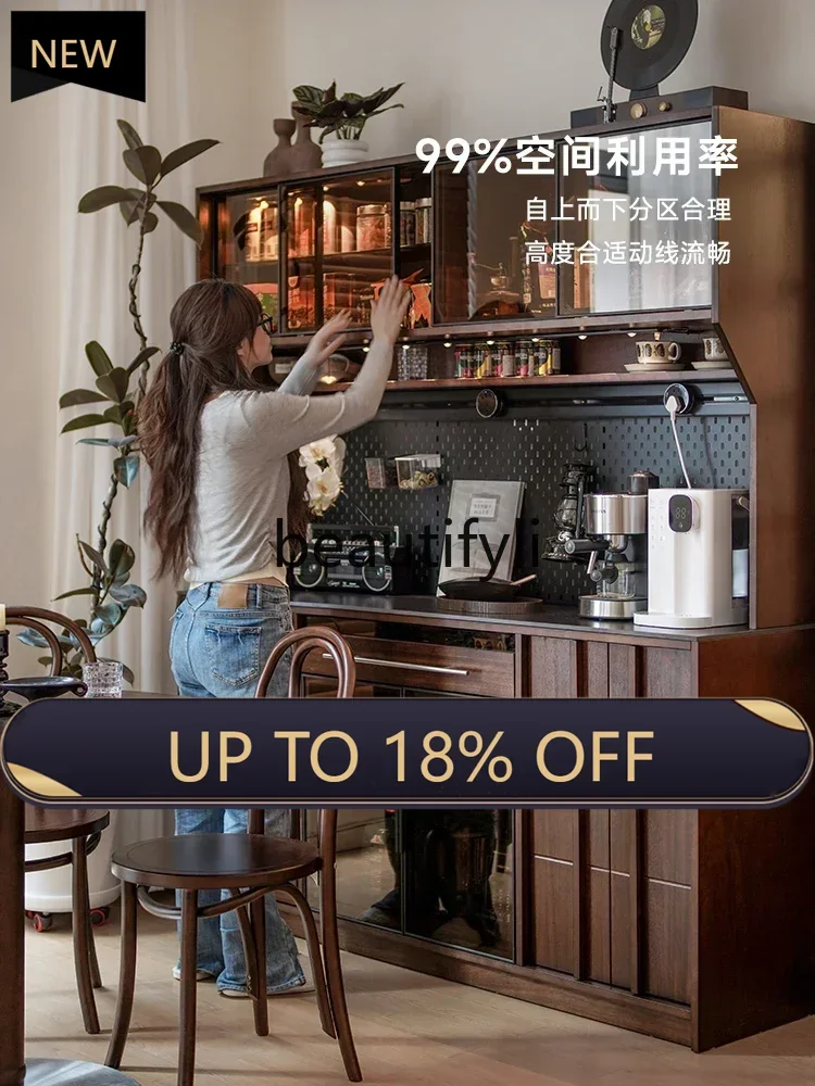 

P178 French side cabinet integrated storage against the wall solid wood living room coffee cabinet retro wine cabinet