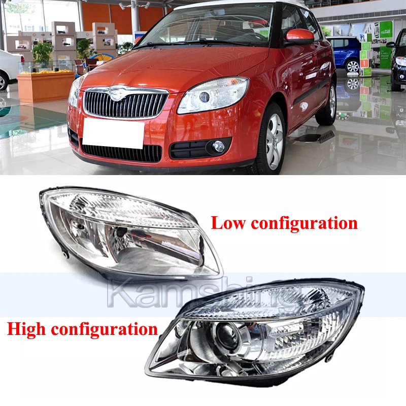 

Kamshing Front Bumper Headlight For Skoda Fabia 2008-2011 Front Head Light Headlamp Head Lamp