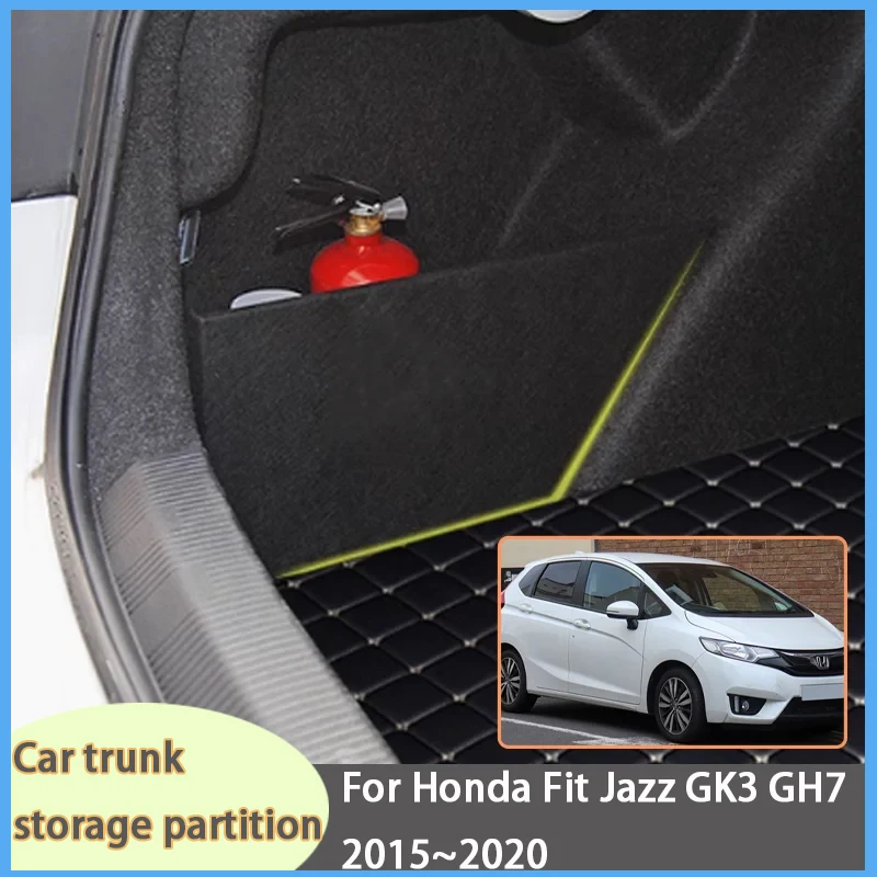 

For Honda Fit Jazz GK3 GH7 2015~2020 2018 Car Organizer Trunk Side Partition Trunk Interior Storage Box Parts