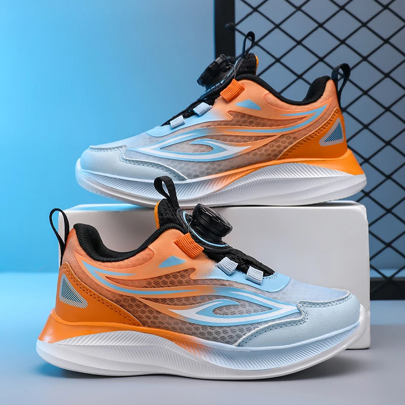

Boys Training Sneakers Summer Full Vent Mesh Flexible Footbed Anti-collision Toe Wearproof Outdoor Sport Footwear