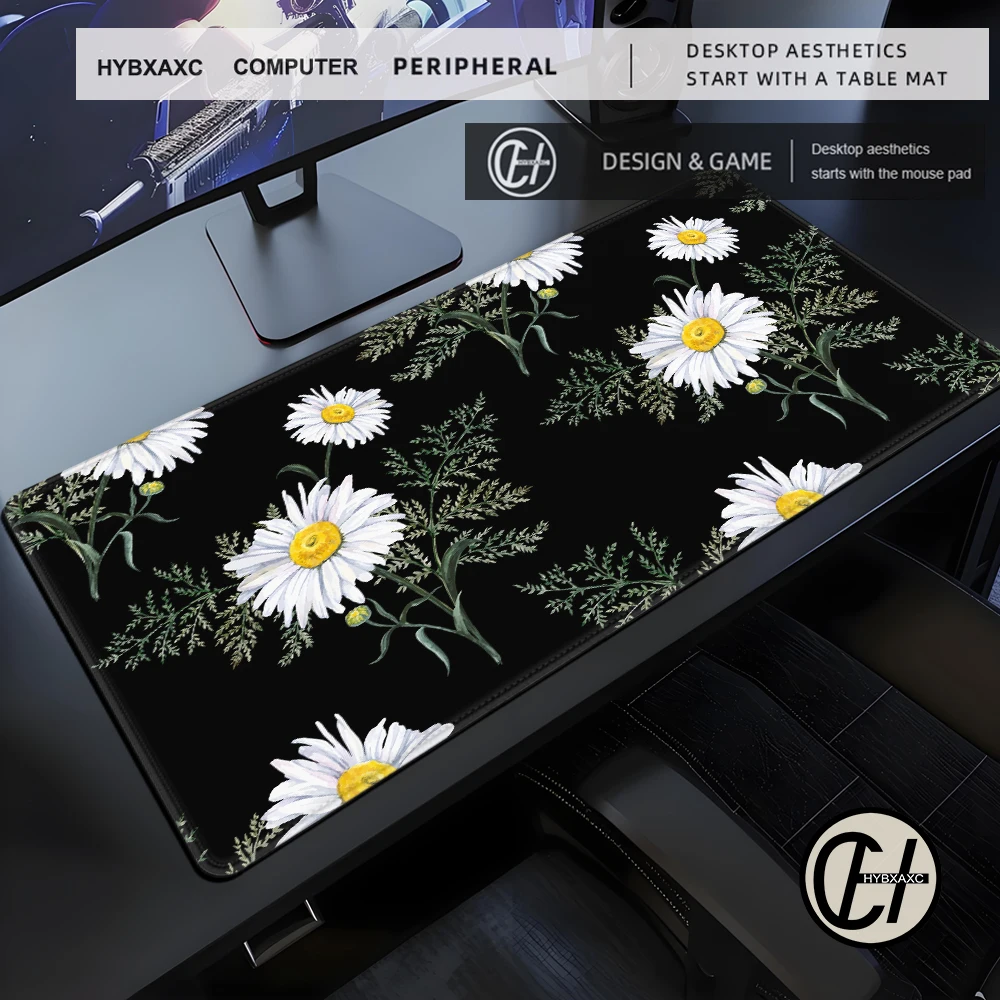 

Daisy Chrysanthemum Mouse Pad Desk Mouse Pad Cute HD Desk Pad Extended Gaming Keyboard Mats Large XXL Gamer Mousepad 90x40