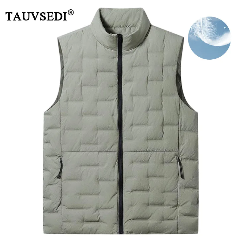 Winter Men White Duck Down Casual Vest Men Waterproof Windproof Fashion Sleeveless Vests Male Pockets Warm Ultralight Waistcoats