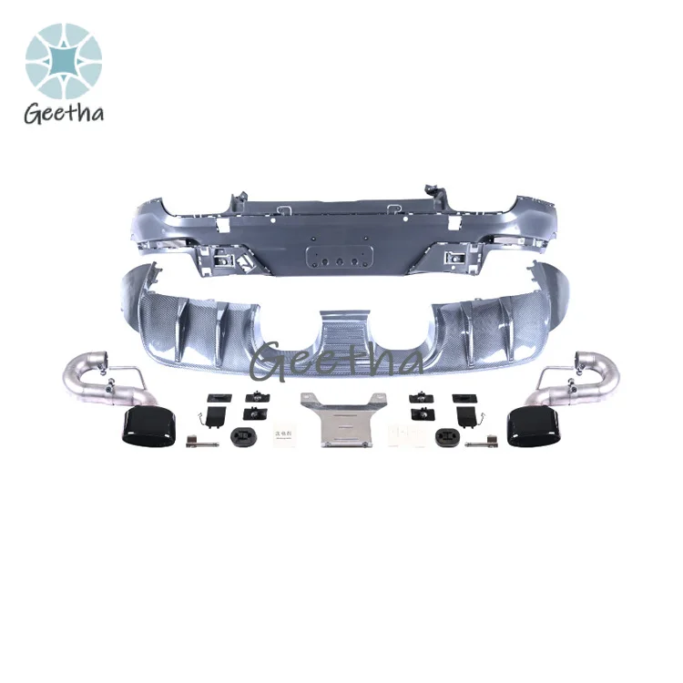 

New Design 9YA 9Y0.1 9Y0.2 Coupe Dry Carbon Fibre Turbo GT Half-bumper with Tailpipe Rear Lip for Porsche Cayenne 2018-2025