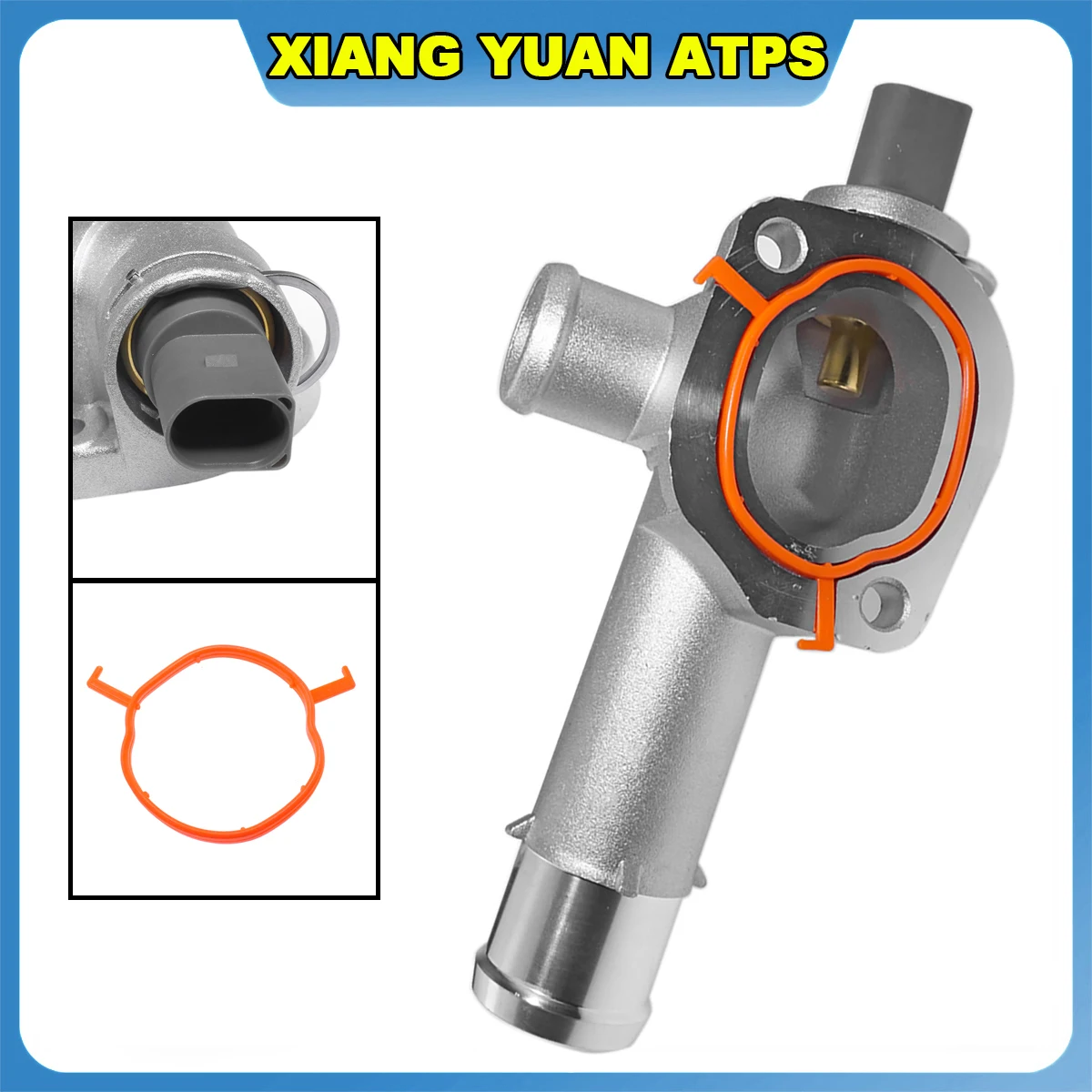 03L121131M 03L121132M Tampa da Carcaça do Termostato de Alumínio com Flange de Vedação e Sensor de Temperatura para VW Amarok 2H 10-16 S6 17-22