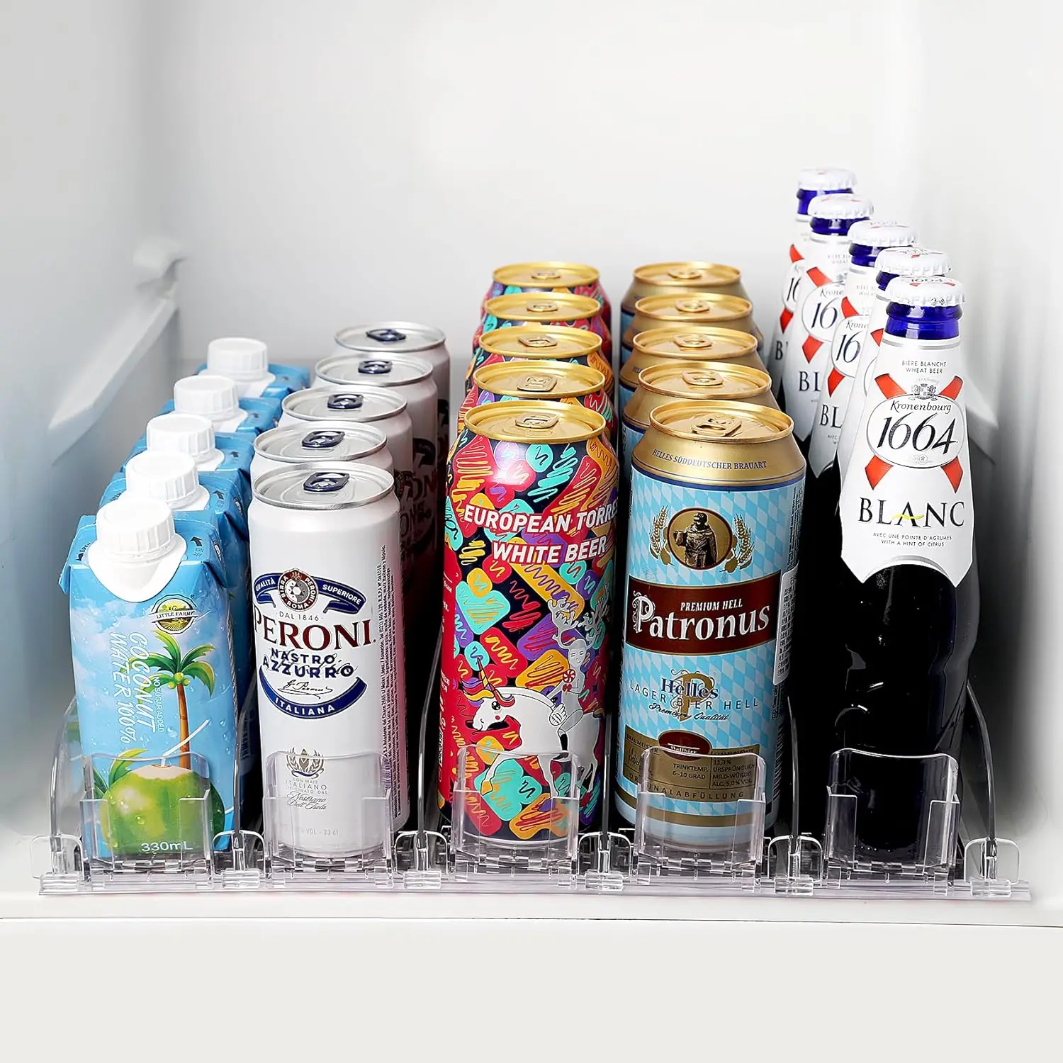 1Pcs Refrigerator Dispenser Storage for Soda Can Automatic Self-Pushing Drink Kitchen Counter Organizer Fridge Shelves Holders