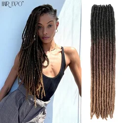 18Inch Synthetic Faux Locs Crochet Braids Hair Nature Soft Dreadlocks Hair Extensions Ombre Straight Gypsy Locs Braiding Hair