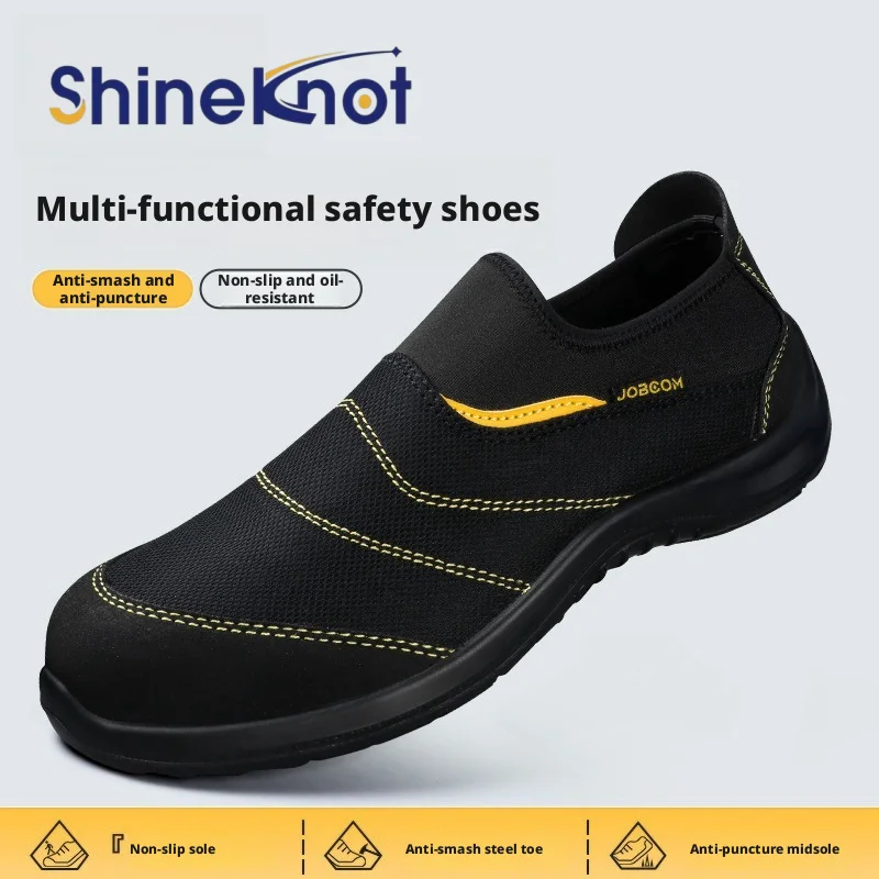 SHINEKNOT Steel Toe And Steel Sole Safety Shoes Anti Smashing And Puncture Resistant Breathable And Comfortable﻿
