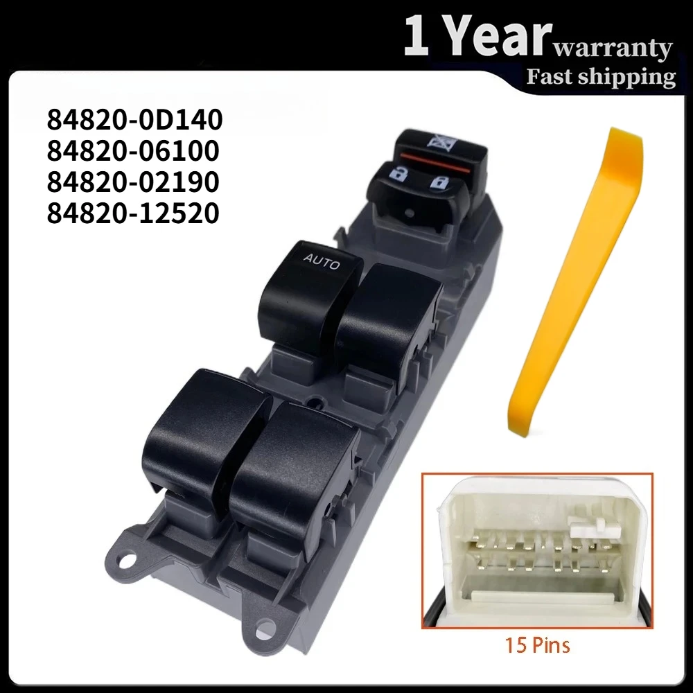 

Power Window Control Switch Regulator Button 84820-06100 84820-02190 for Toyota Camry Yaris Highlander Corolla RAV4 2006‑2018