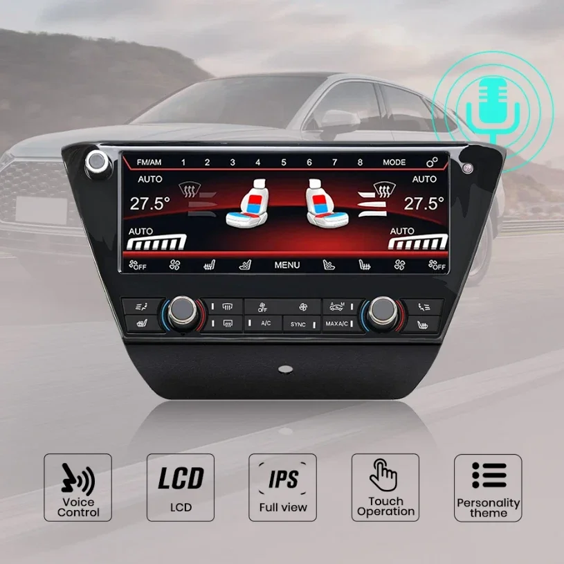 For BMW X1 F48 2016-2022 Digital Climate Panel Dashboard Touch Screen Air Condition Panel LCD Display Temperature Control