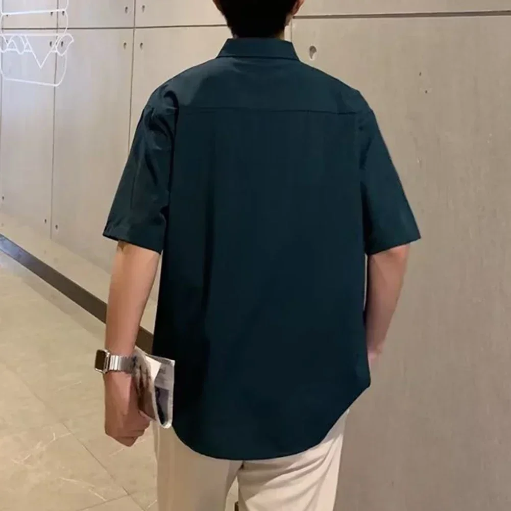 

Draped Fashion Top L M Mens Short Sleeve Shirt Suitable For Vacation Brand New Condition Lapel Neckline Vacation Attire
