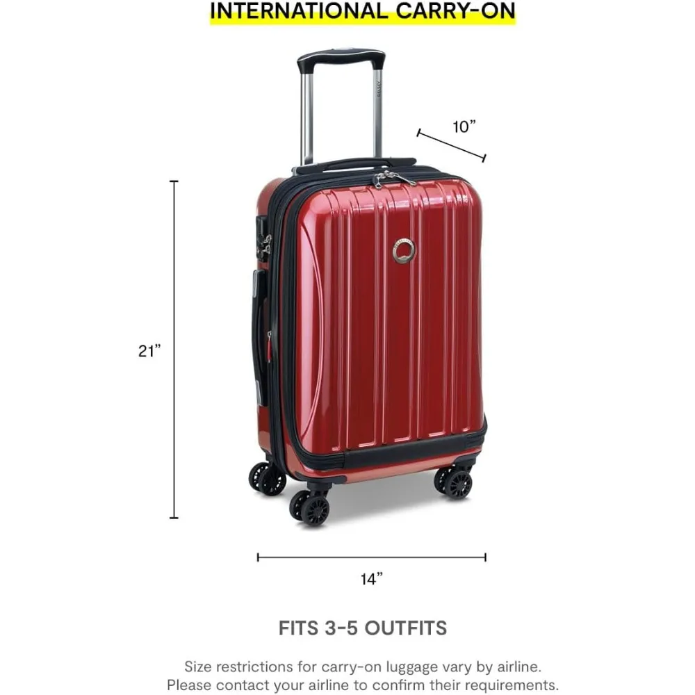 Juego de equipaje giratorio rígido expandible de 2 piezas con diseño Aero en rojo ladrillo, 19 y 28 bolsas de viaje