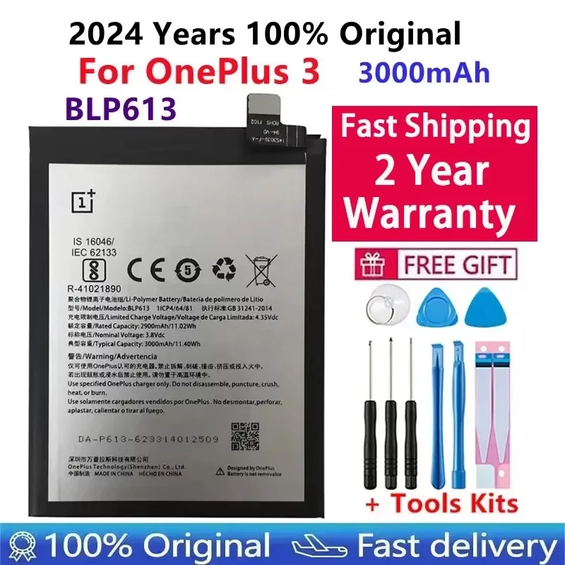 

100% Original New Top Quality BLP613 3000mAh Replacement Battery For OnePlus 3 One Plus 3 Three Batteries Fast Shipping