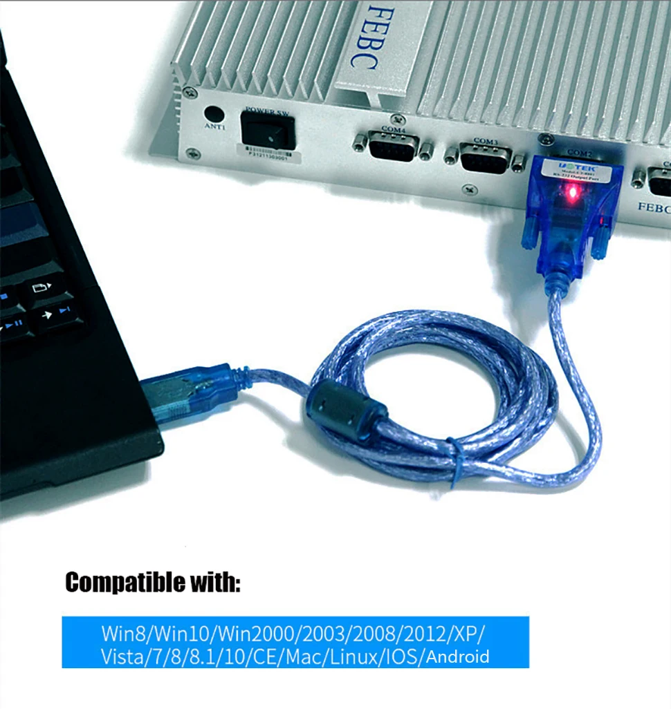 UOTEK Popular RS232 a USB convertidor RS 232 Cable serie con Chip PL personalización de aceptación UT-810N