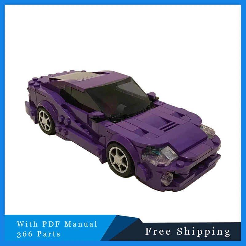 366PTS Paars Luxe Lage Plaat Supercar Technische Modulaire MOC Creatieve Bouwstenen Model Kinderen DIY Set Festival Gift