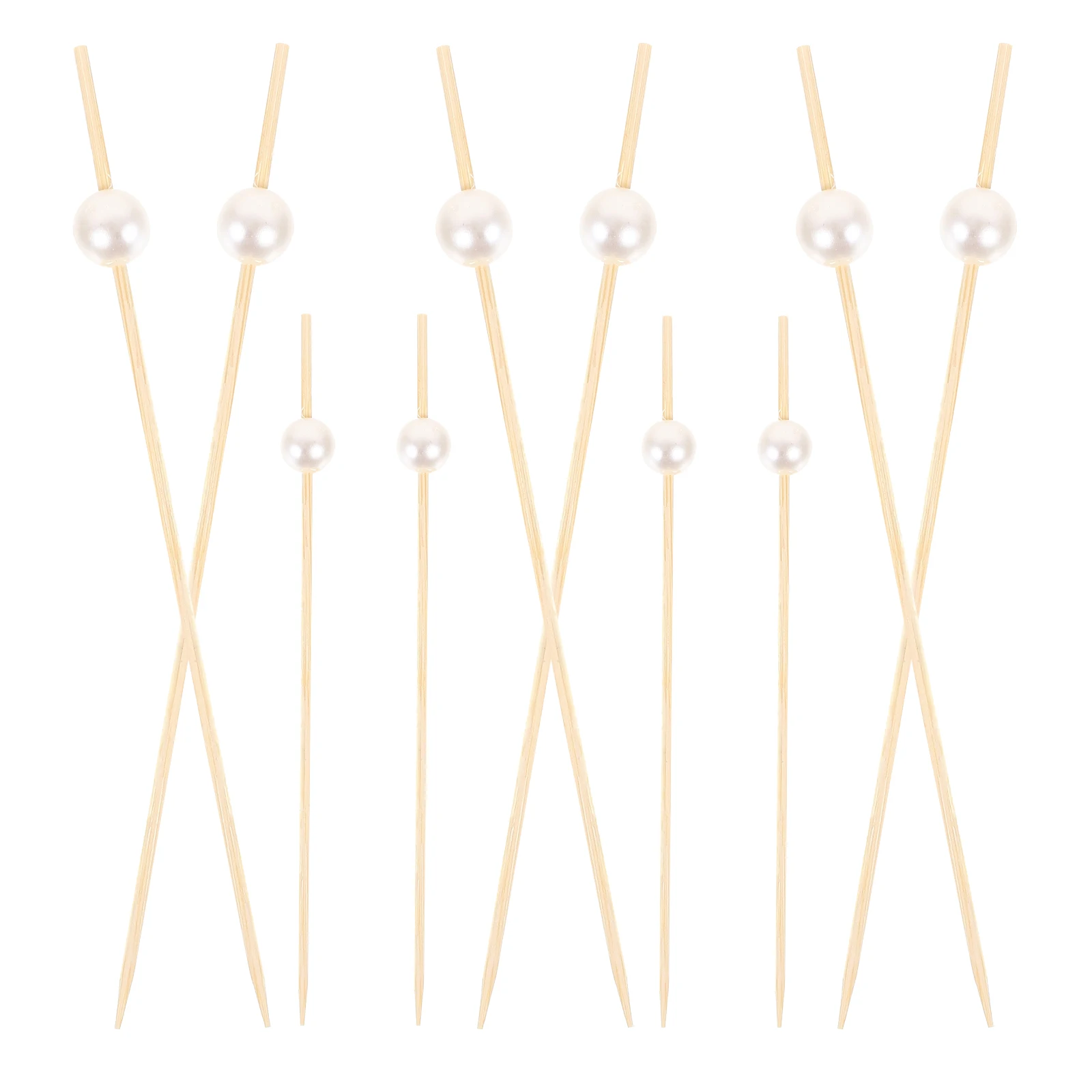 

100pcs White Pearl Fruits Picks 12CM Bamboo Skewers for Fruit Appetizers Sandwiches Desserts Party Supplies Disposable Kitchen