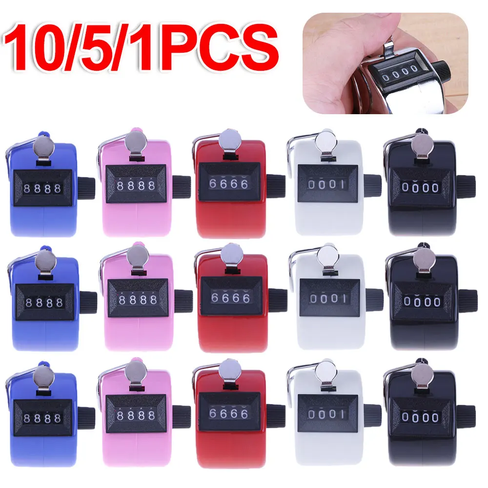 10/5/1 stücke Mini-Hand zähl zähler Anzeige manuelle Zählung Tally Timer 4-stellige Anzahl Zähler Fußball Golf Zähler max. 9999