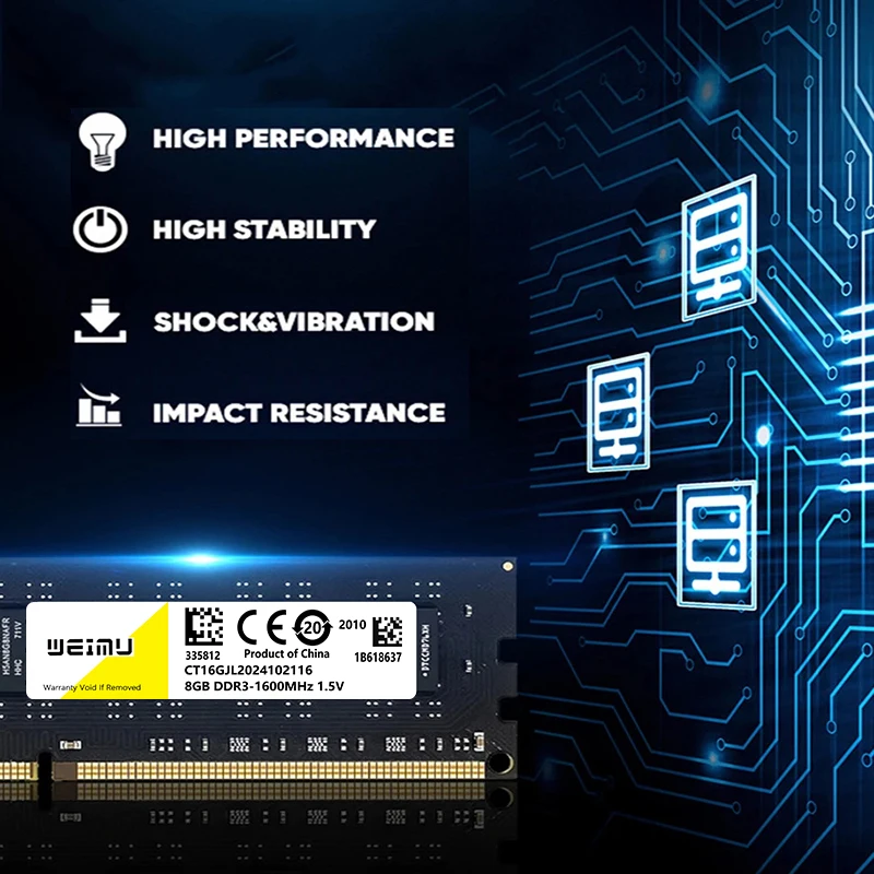 Оперативная память для настольного компьютера weiii DDR3 8 ГБ 4 ГБ 2 Гб 1066 1333 1600 МГц PC3 8500u 10600u 12800U 240PIN DIMM память Ddr3 ОЗУ