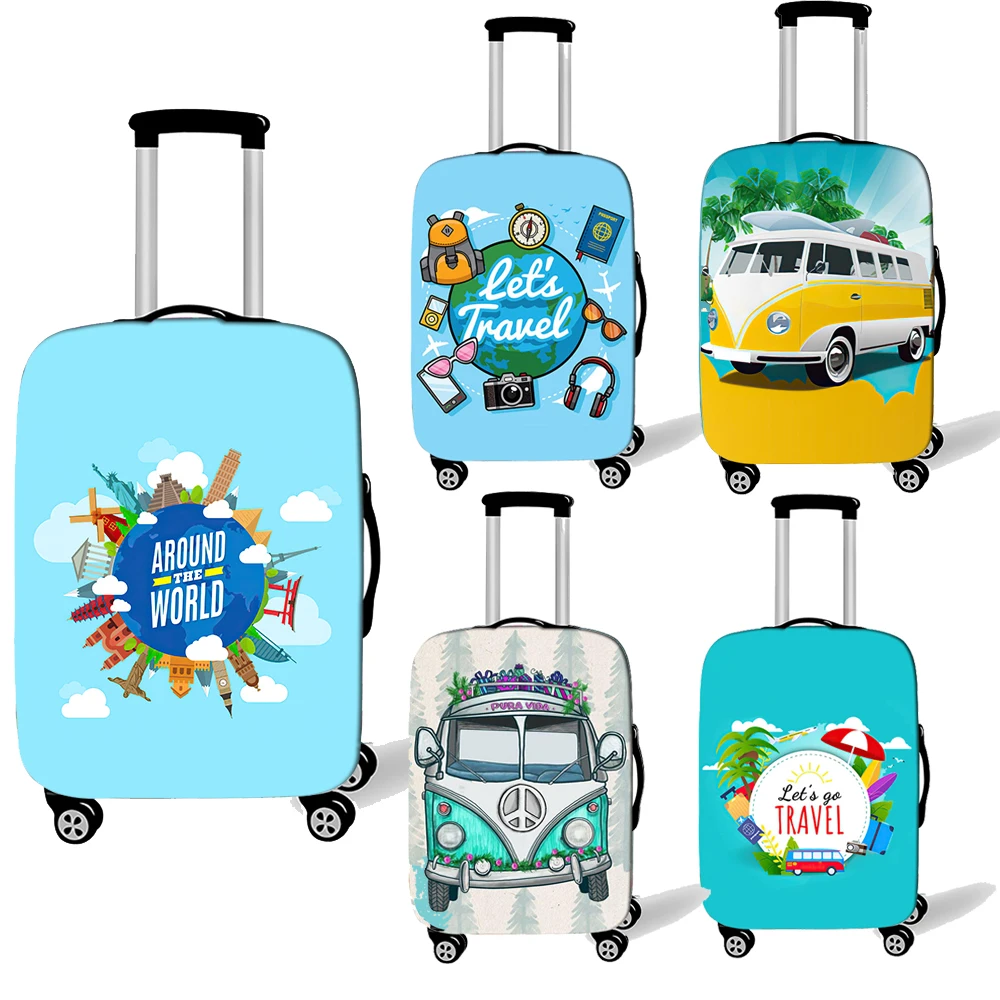 

Kawaii Car Go Travel Camping Print Luggage Covers for 18-32 Inch Elastic Trolley Case Protective Cover Anti-dust Suitcase Cover