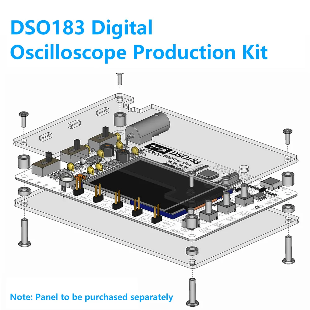 DSO183 Microcontroller Kit DIY Mini LCD Digital Oscilloscope Kit Electronic Welding Training Production Parts 0-500KHz Type C