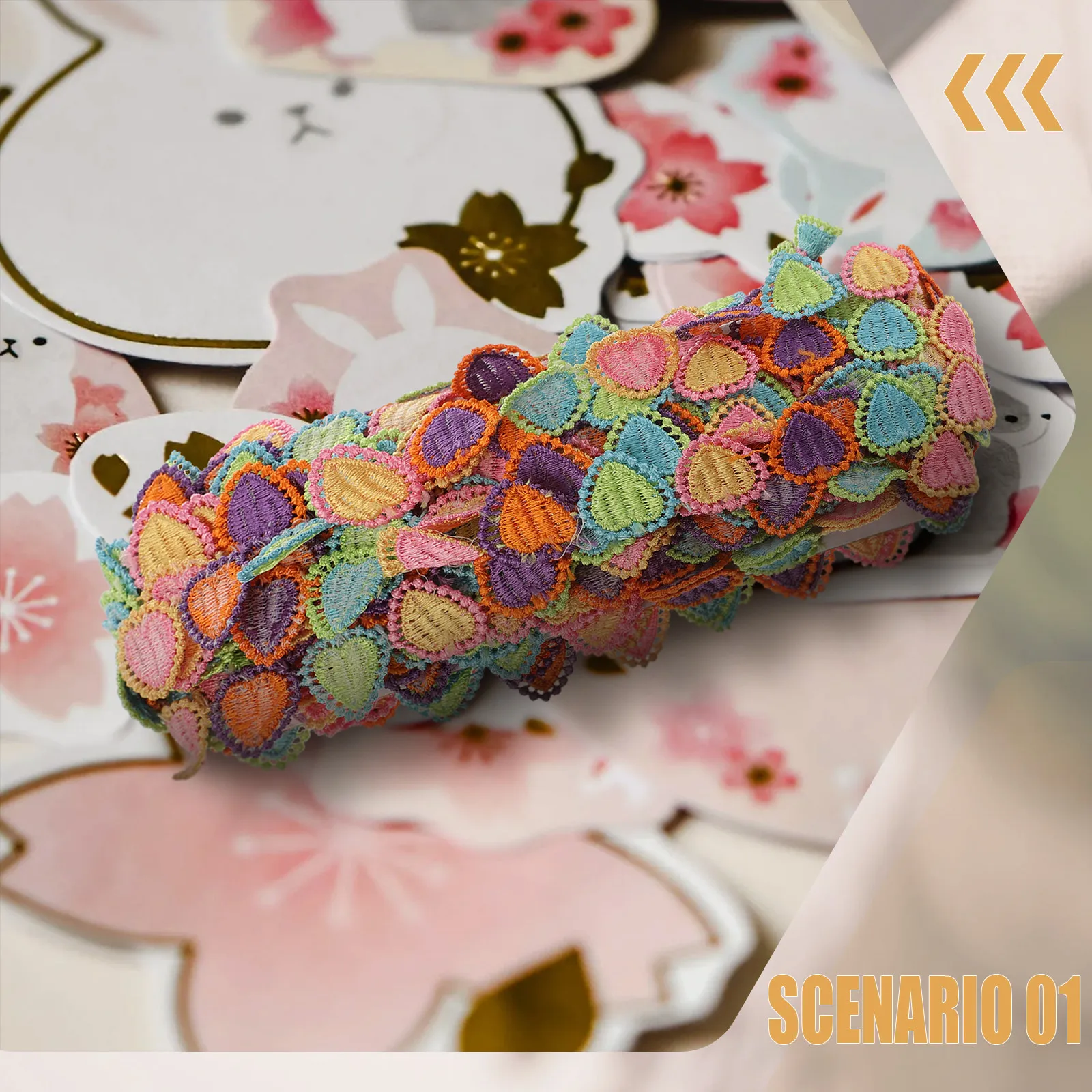 

15 Yards Premium Polyester Silk Embroidered Ribbon Ideal for Craft Projects Lace Trim Hat Dress Collage Jewelry Holiday Decor
