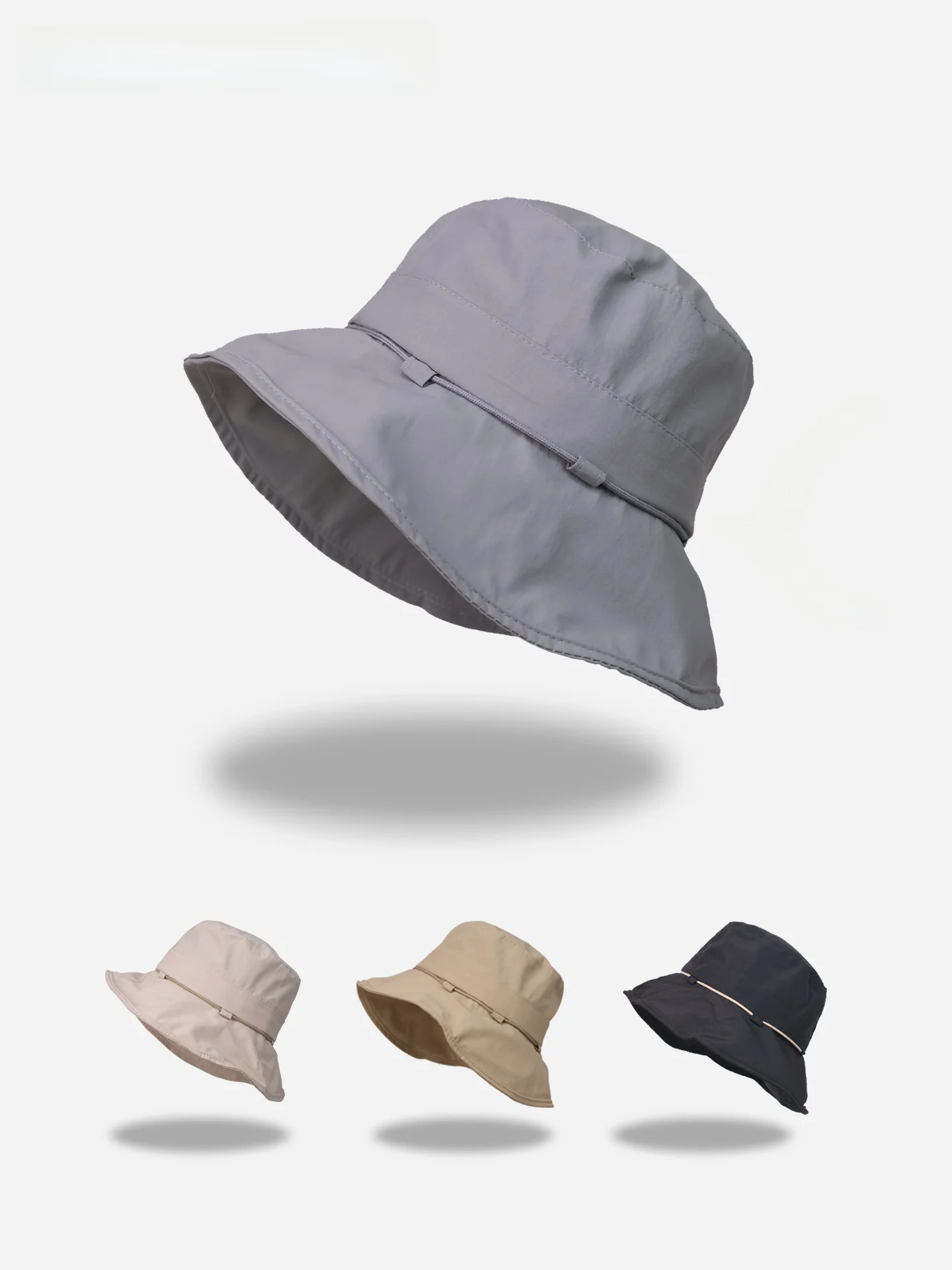 monstar-women's-outdoor-fishing-cap-wide-brim-sun-protection-hat-face-slimming-cord-adjustable-spring-summer-polyester-fiber