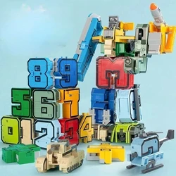 DIY Creative Building Blocks Educational Toys Assembling Action Figure Transformation Number Robot Deformation Robot Toy for Kid