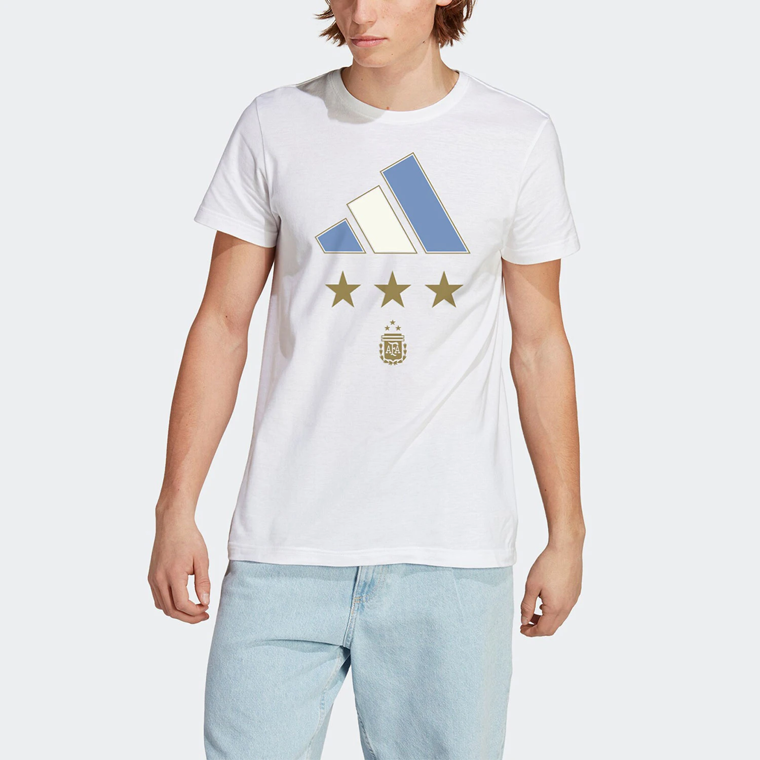 

Adidas Official Genuine New Men's Printed Retro Football Training Short-Sleeve T-Shirt IT2179