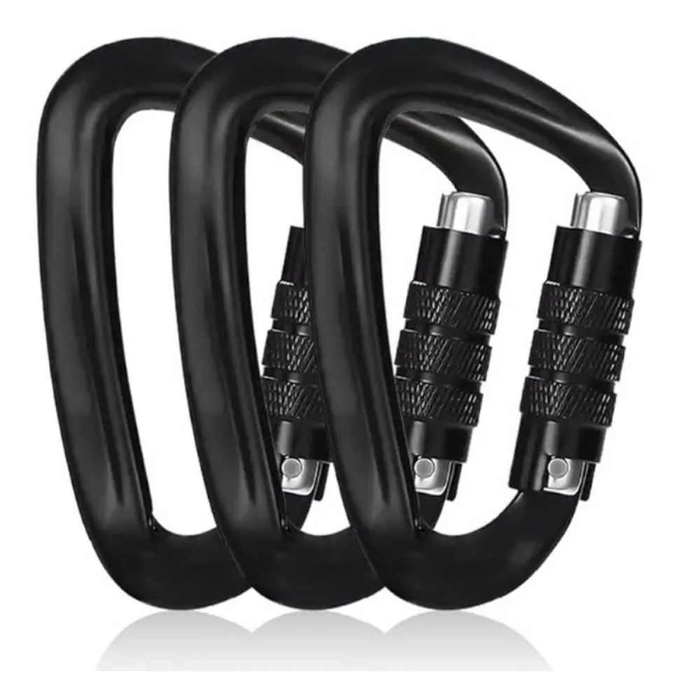 

12KN Professional Safety Carabiner Aluminum Multicolors D Shape Key Hooks Outdoor Ascend Tool