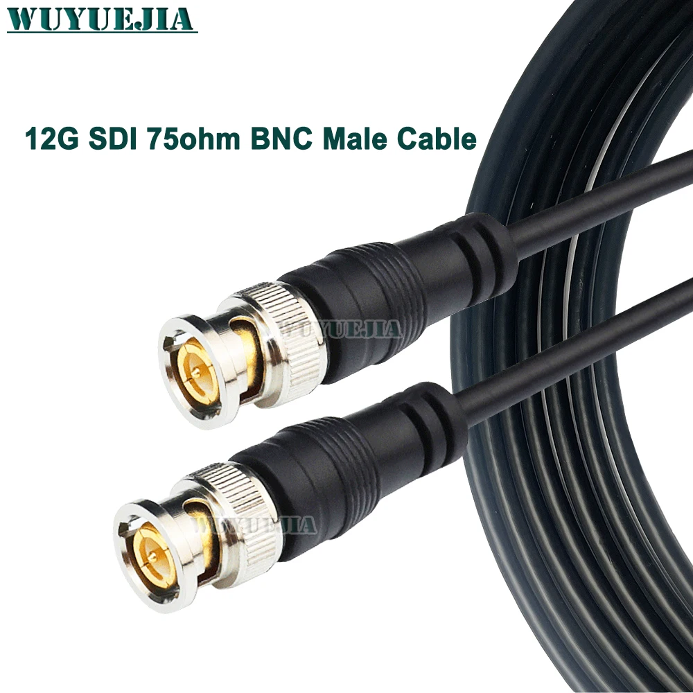 1PCS 12G HD-SDI Q9 BNC Male to BNC Male Signal Cable HD BNC Video Cable 75 ohm Copper Gold plated RF Coaxial Line 0.3~8 Meters