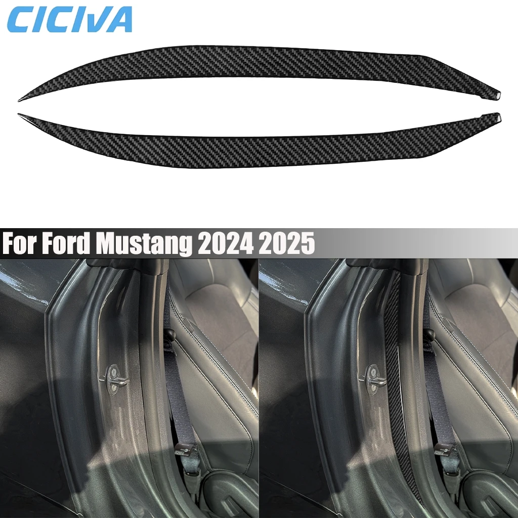 

Carbon Fiber Car Accessories Door Armrest Panel Decorative Interior Cover Modified Trim Sticker For Ford Mustang 2024 2025
