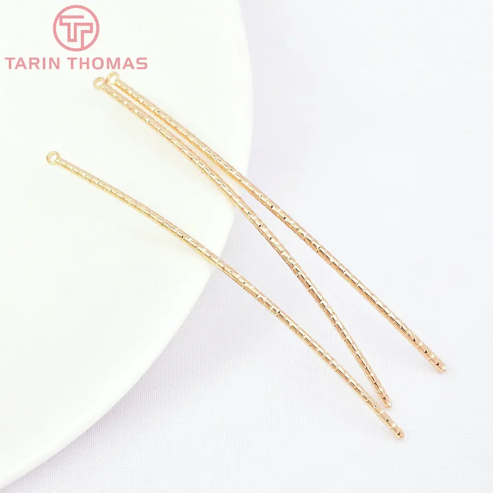 (879)10PCS Length 67MM 24K Gold Color Brass Arcuated Rod Charms Pendants High Quality Diy Accessories Jewelry Findings