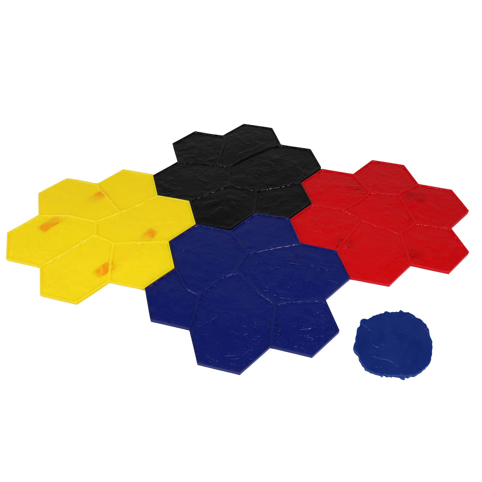 

5pcs Random Rock Concrete Stamp Realistic Detail Slate Texture Seamless Concrete Stamping Mat with Handle for Outdoor