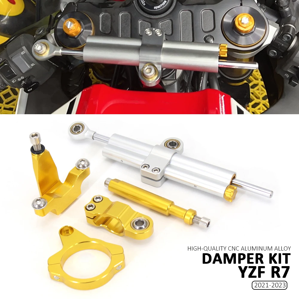 

For YAMAHA YZF R7 YZFR7 Yzf r7 2021 2022 2023 Motorcycle CNC Steering Adjustable Damper Stabilizer Bracket Full