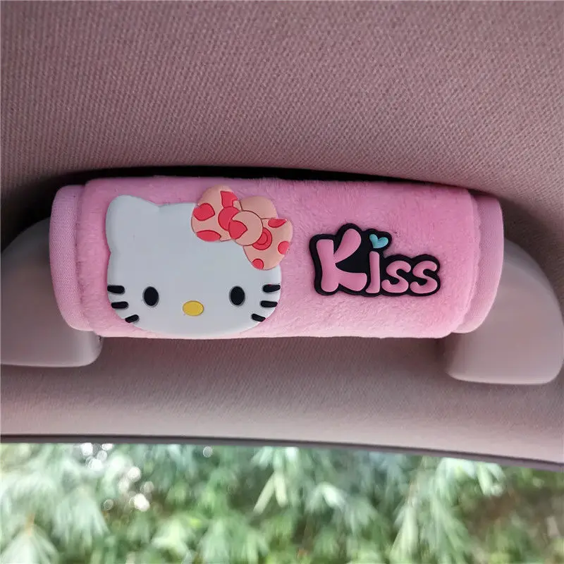 Kawaii Hello Kitty Car Interior Door Handle Protective Cover Creative Cartoon Car Handbrake Protective Cover Car Accessories