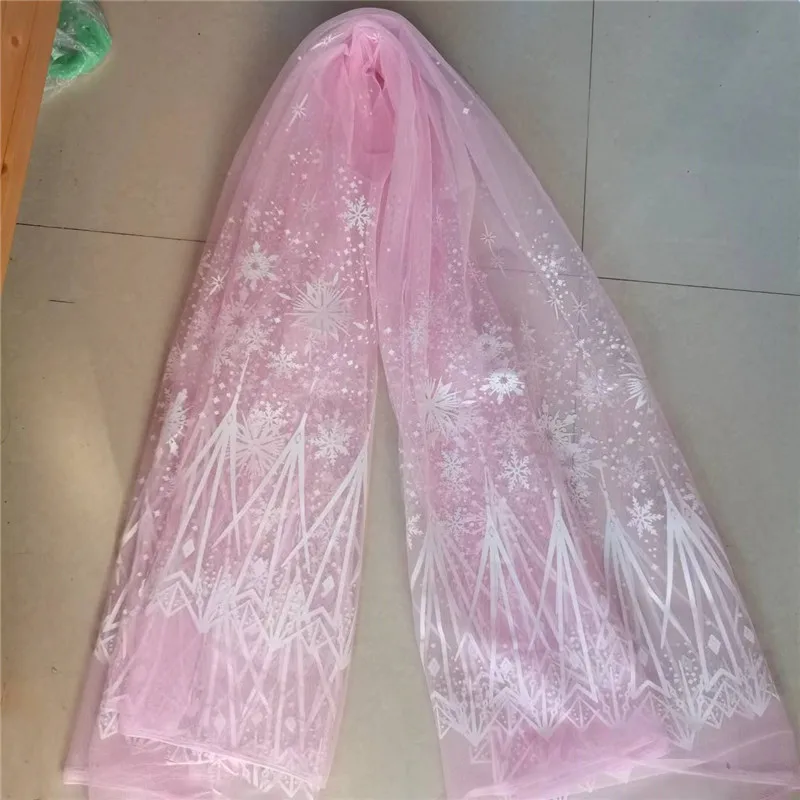1 stocznia śnieżynka druk offsetowy tiul tęcza tkanina DIY Baby Shower Dress szycie princeska dekoracje ślubne urodzinowe