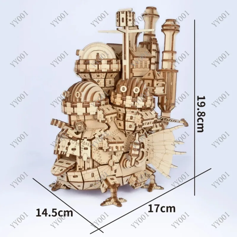 Wooden assembly model stacking animation ornament 3D three-dimensional puzzle