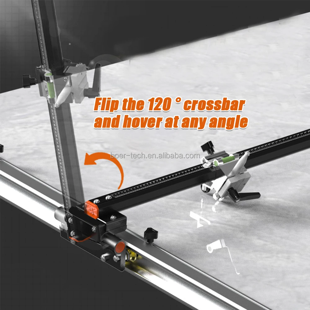 T-shaped Tile Cutter Professional Industrial 2000mm Manual Rail Guide Hand Tools for Cutting Large Format Ceramic Porcelain Tile